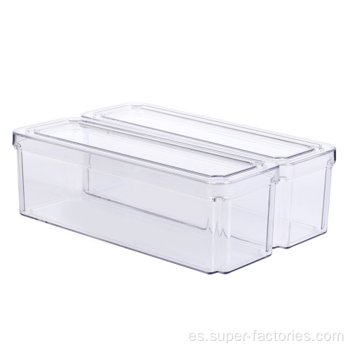 Caja de almacenamiento transparente con tapa para frutas / verduras / carne